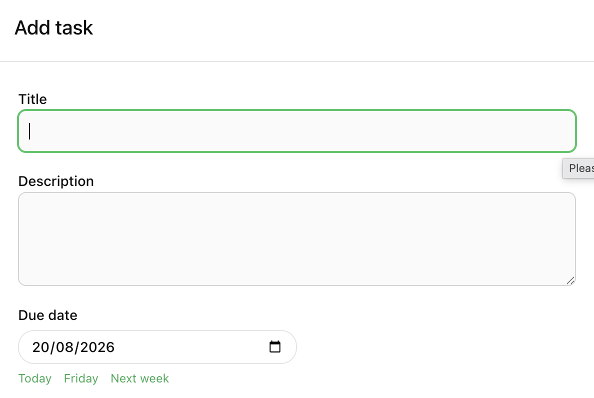 add a task myne setup
