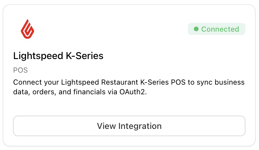 connect lightspeed k-series integration myne