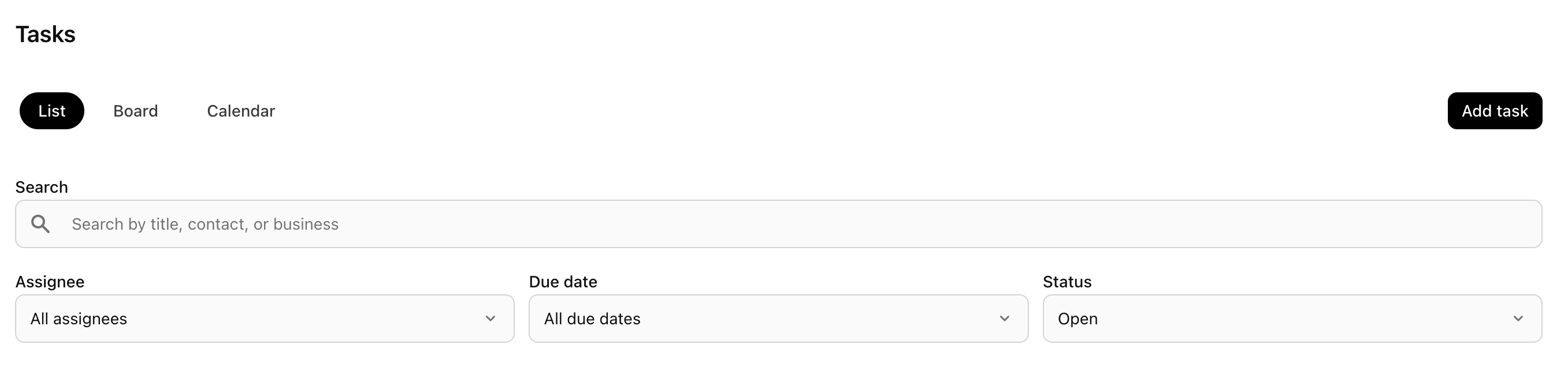 tasks myne feature screenshot list of board view