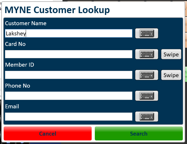 tevalis myne pos customer search